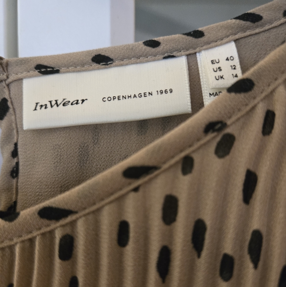 Polka Dot Long-Sleeve Pleated Blouse by InWear Copenhagen - Picture 2 of 13